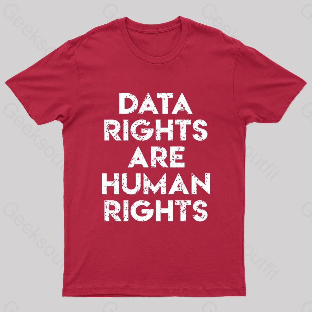 Data Rights Are Human Geek T-Shirt Red / S