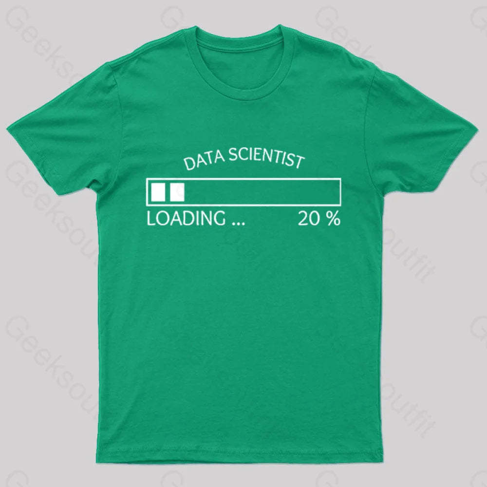 Data Scientist Loading 20 % Nerd T-Shirt Green / S