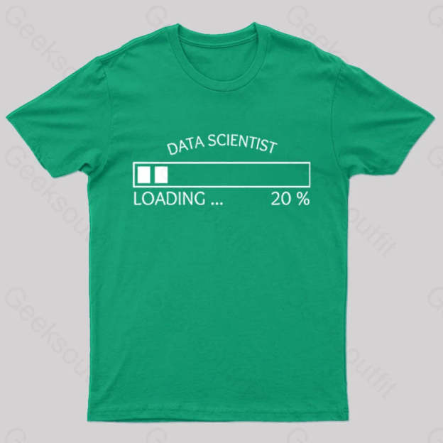 Data Scientist Loading 20 % Nerd T-Shirt Green / S