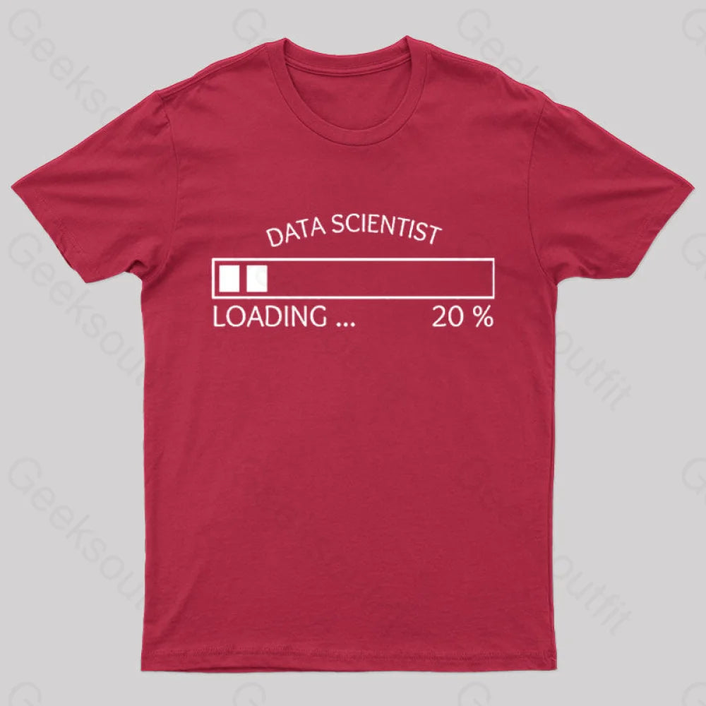Data Scientist Loading 20 % Nerd T-Shirt Red / S