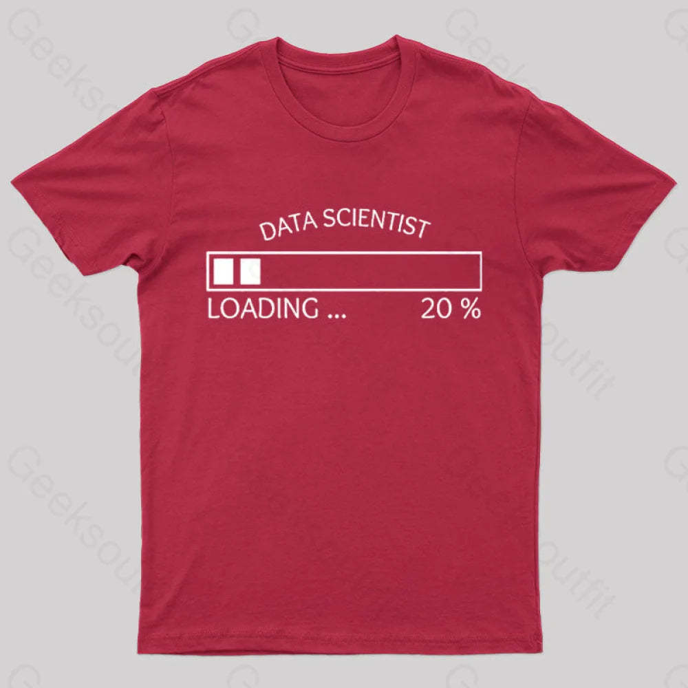 Data Scientist Loading 20 % Nerd T-Shirt Red / S