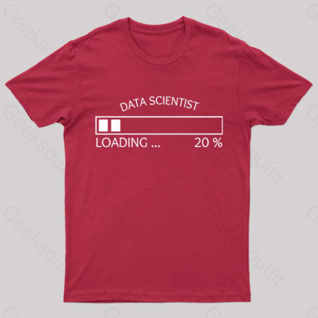 Data Scientist Loading 20 % Nerd T-Shirt Red / S