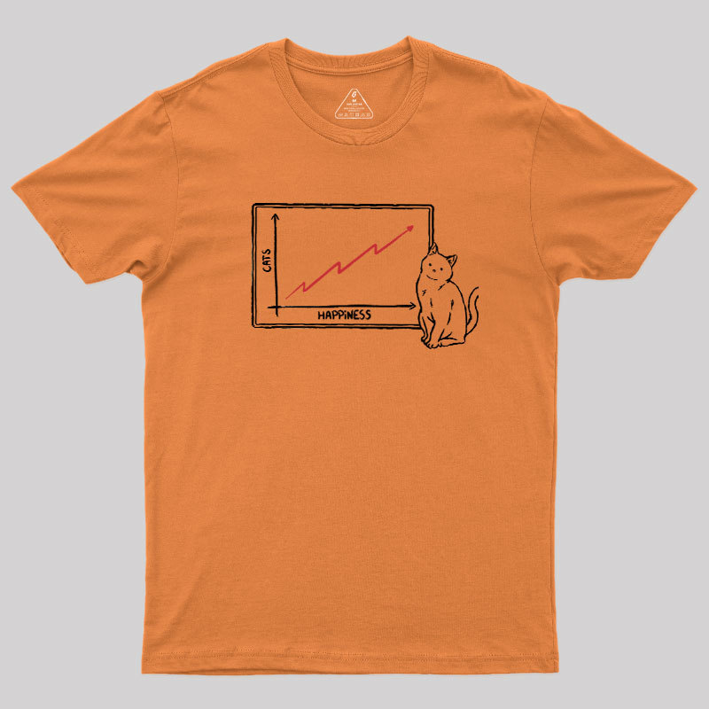 Happiness and Cats Graph Geek T-Shirt