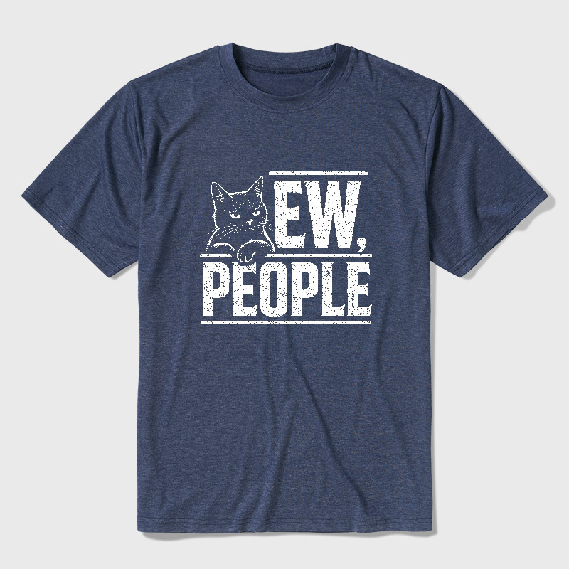 Ew People Funny Cat Ultra Soft Heather Tee