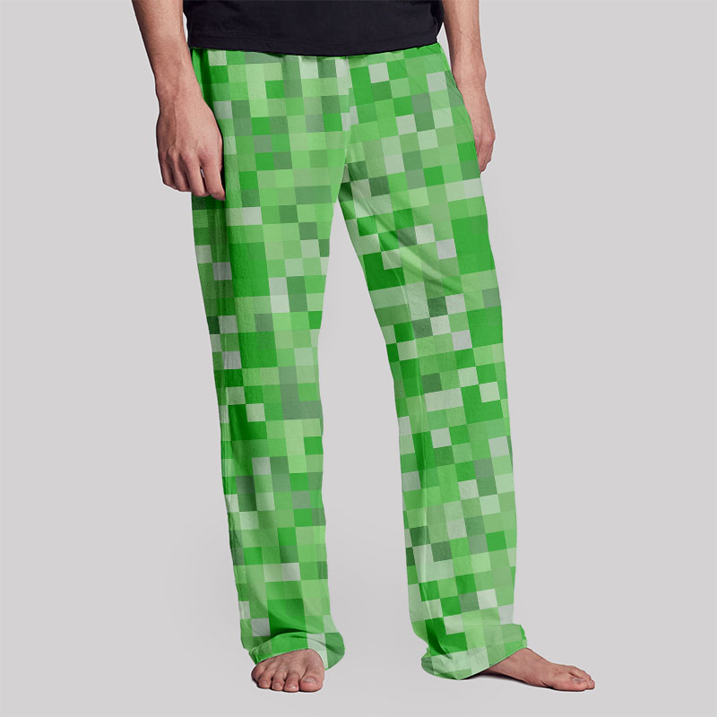 Pixelated Green Vibe Geek Loungewear Pants
