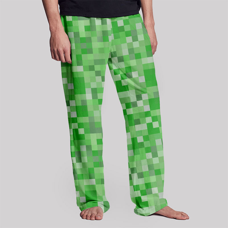 Pixelated Green Vibe Geek Loungewear Pants