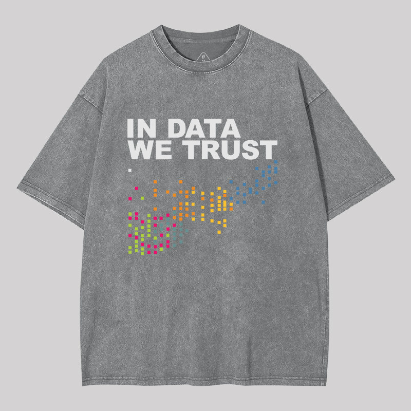 In Big Data We Trust Geek Washed T-shirt