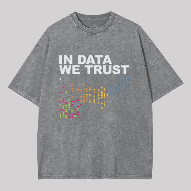 In Big Data We Trust Geek Washed T-shirt