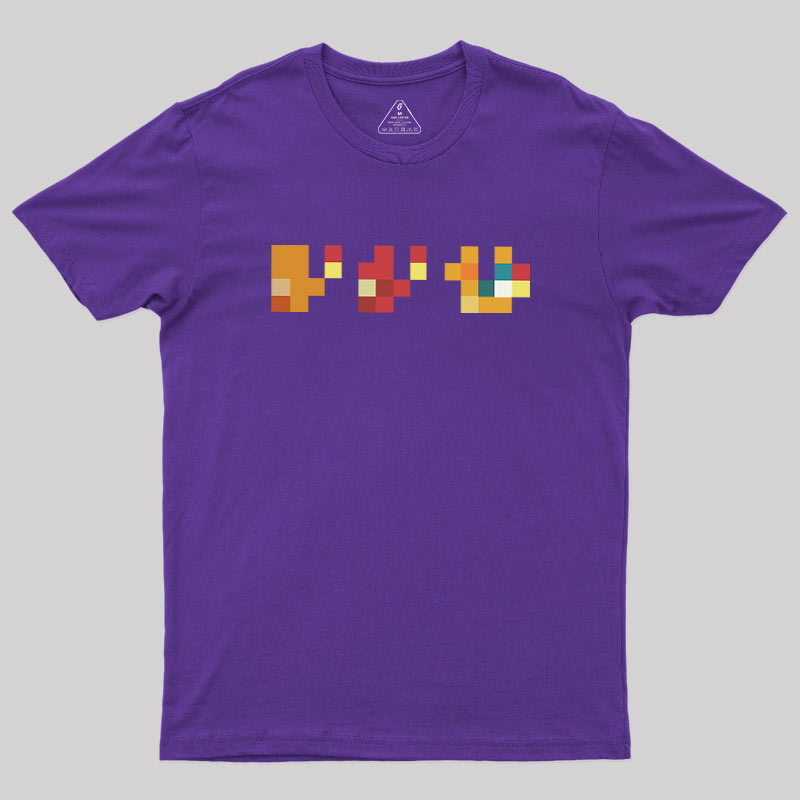 Pixel Fire Lizard Geek T-Shirt