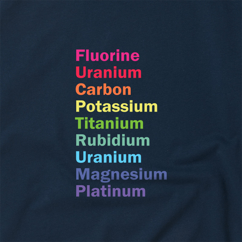Fluorine Uranium Carbon Potassium Geek Retro Raglan T-Shirt