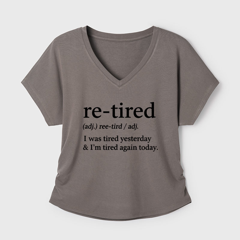 Definition Of Retired Geek Dolman Sleeve V-Neck Shirt