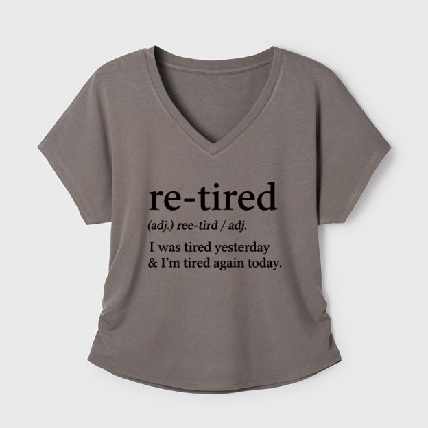 Definition Of Retired Geek Dolman Sleeve V-Neck Shirt