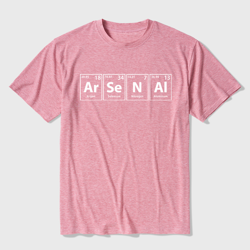 Arsenal (Ar-Se-N-Al) Periodic Elements Spelling Ultra Soft Heather Tees