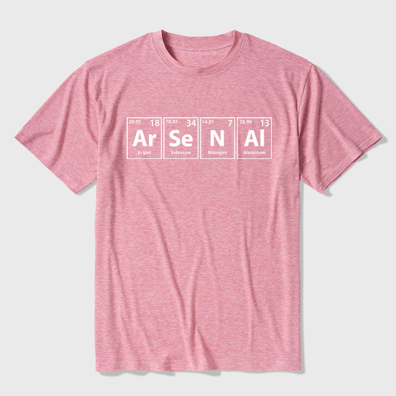 Arsenal (Ar-Se-N-Al) Periodic Elements Spelling Ultra Soft Heather Tees