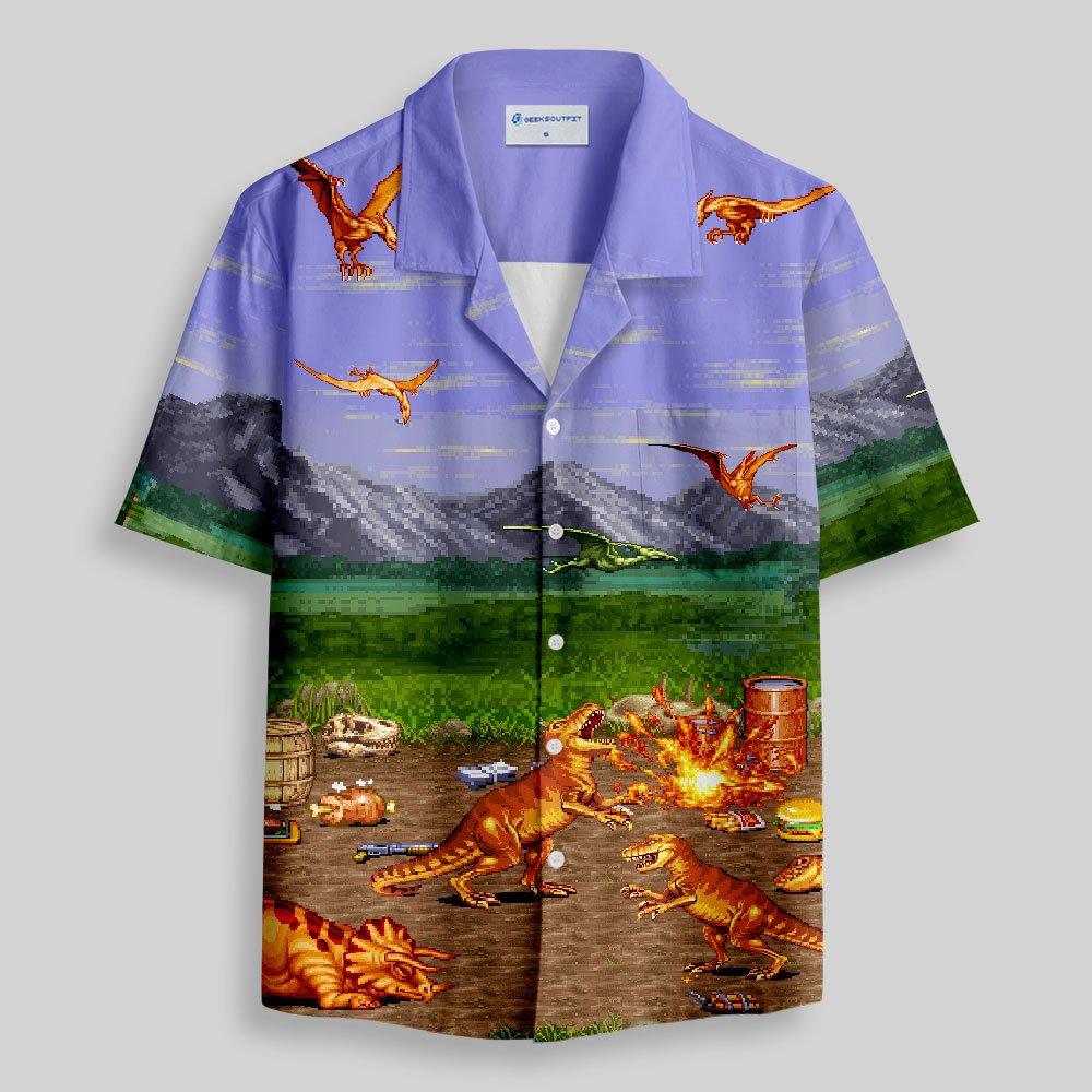 Vintage Game Button Up Pocket Shirt