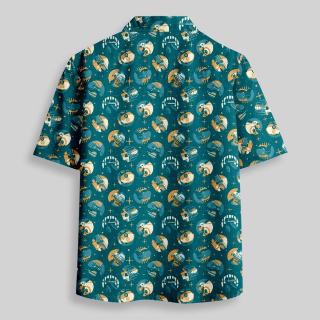 Space Science Fiction Robot Button Up Pocket Shirt