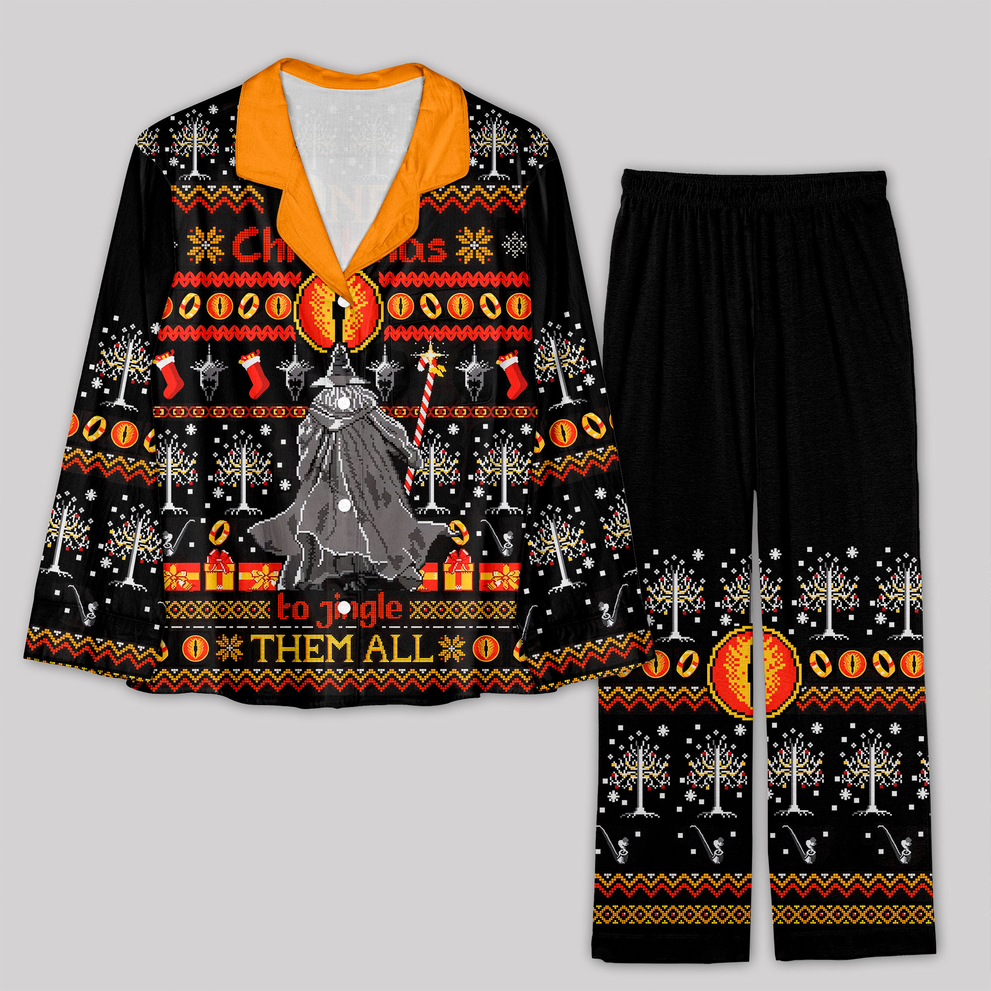 Gandalf Christmas Geek Pajama Sets