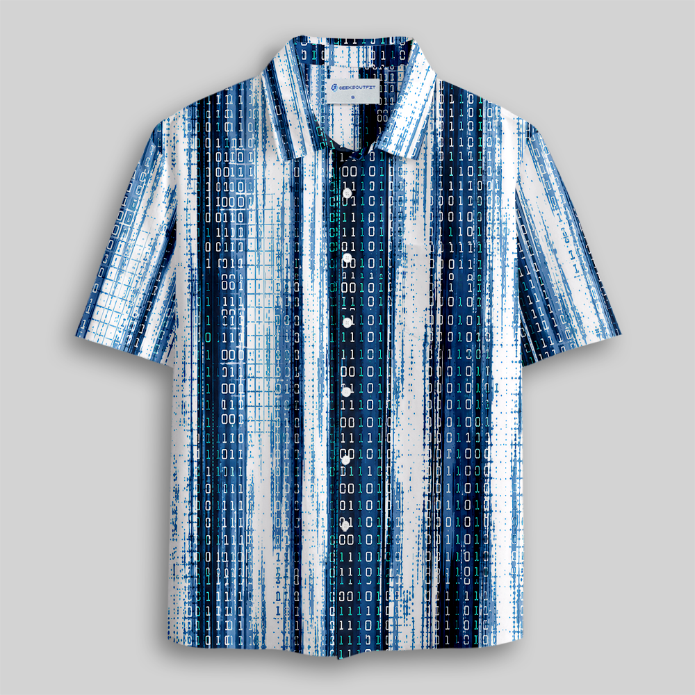 Binary Cascade Button Up Pocket Shirt