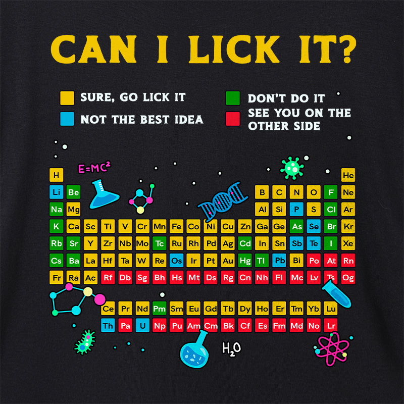 Can I Lick It Periodic Table Geek Dolman Sleeve V-Neck Shirt