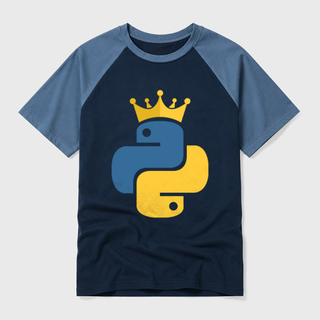 Python King Geek Retro Raglan T-Shirt