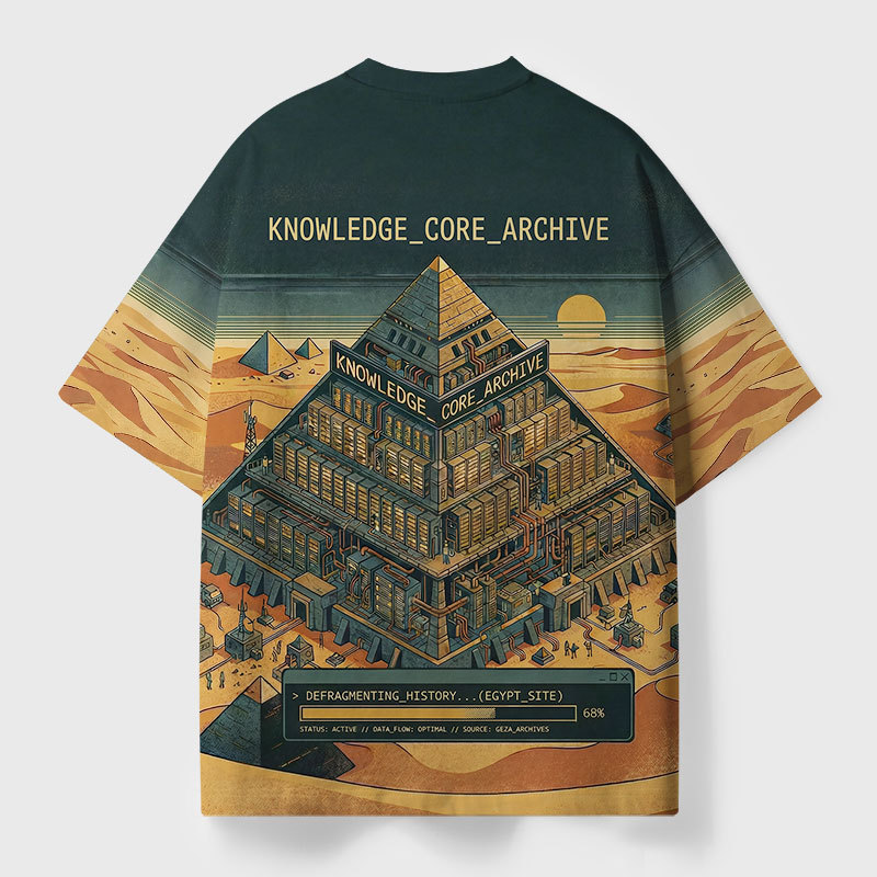 Defragmenting History Geek Eco Oversized Graphic Tees