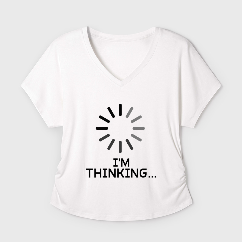 I'm Thinking Loading Geek Dolman Sleeve V-Neck Shirt