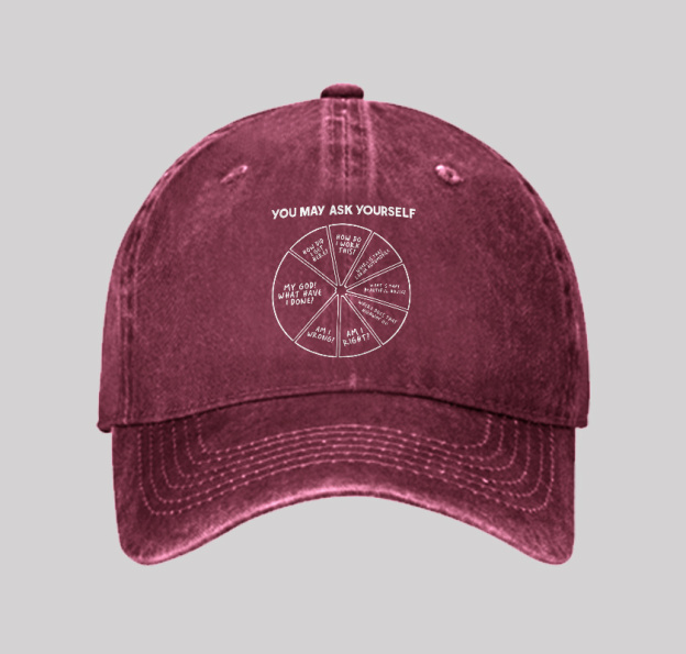 You May Ask Yourself Washed Vintage Baseball Cap