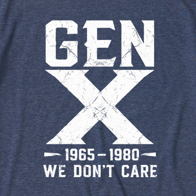 Gen X 1965-1980 We Don't Care Ultra Soft Heather Tee
