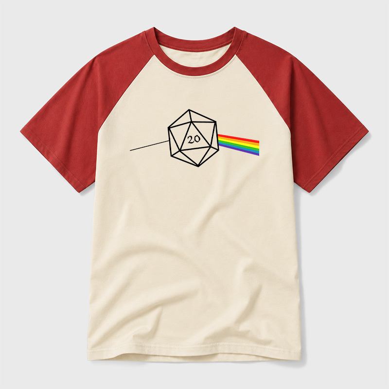 Dungeons And Dragons D20 Win Geek Retro Raglan T-Shirt