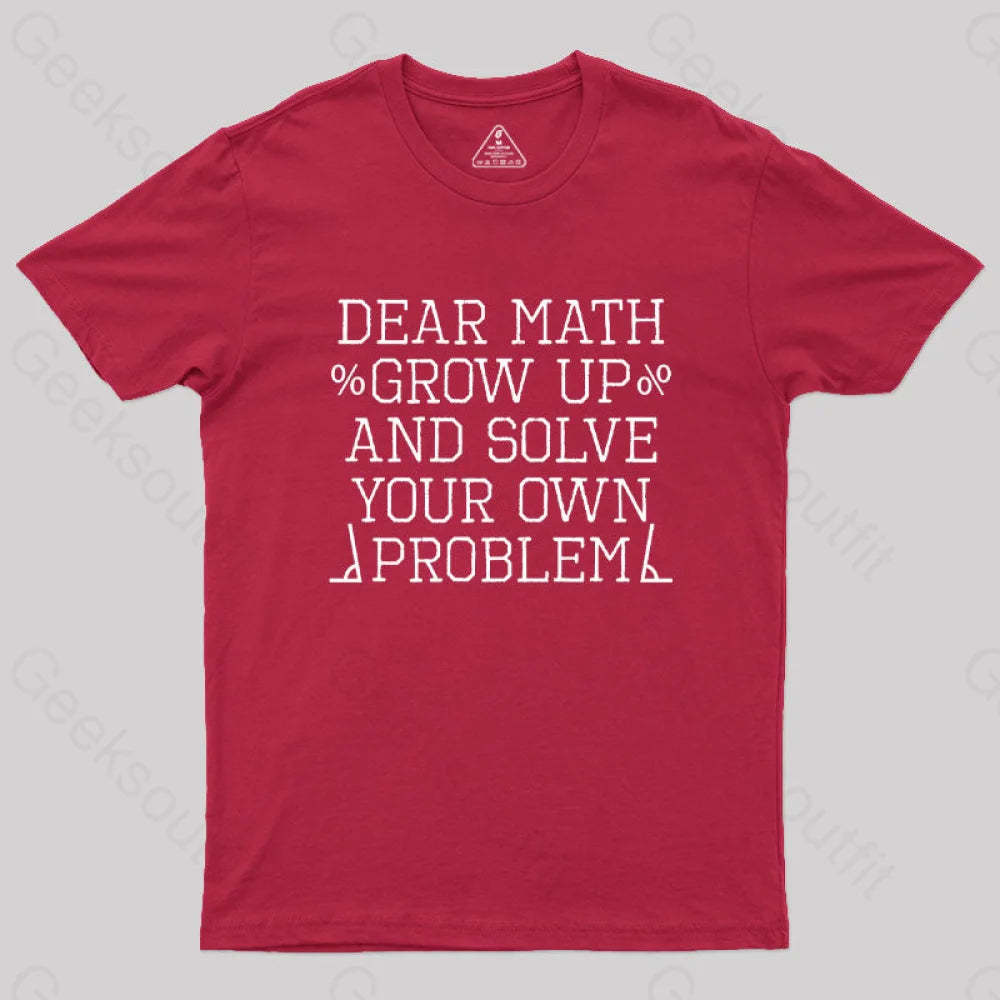 Dear Math Geek T-Shirt Red / S