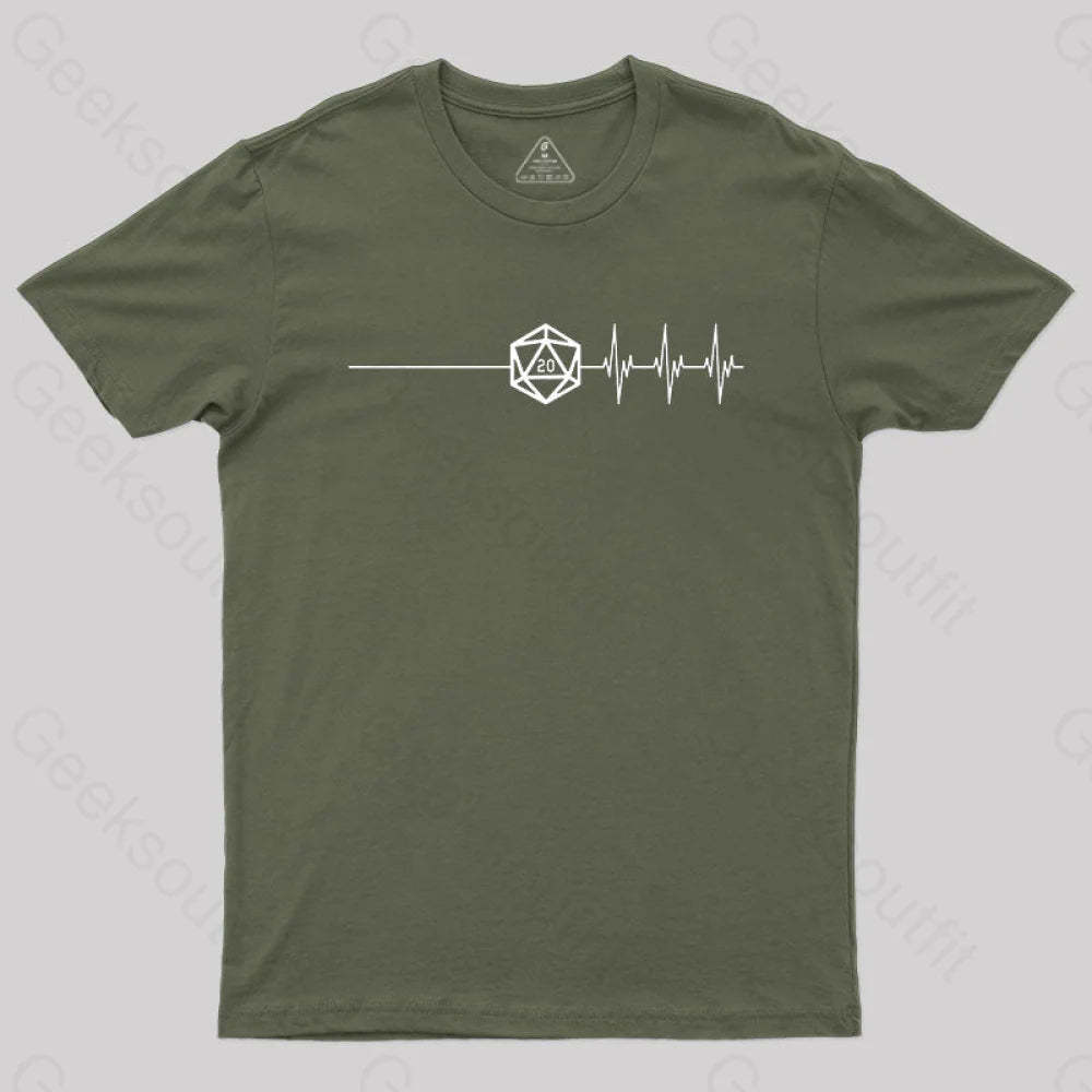 Death Save Critical Success Nat20 D20 T-Shirt Army Green / S