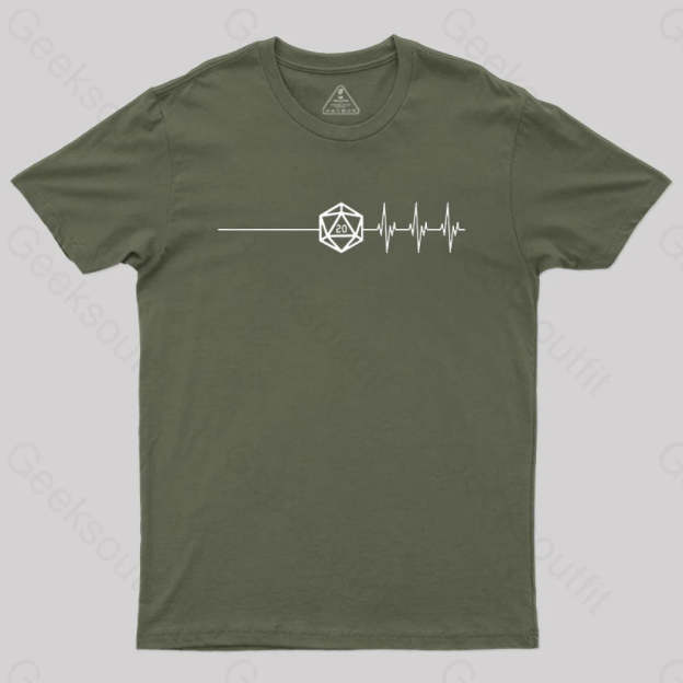 Death Save Critical Success Nat20 D20 T-Shirt Army Green / S
