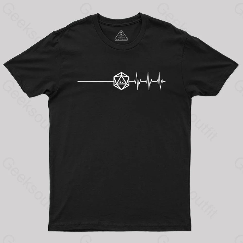 Death Save Critical Success Nat20 D20 T-Shirt Black / S