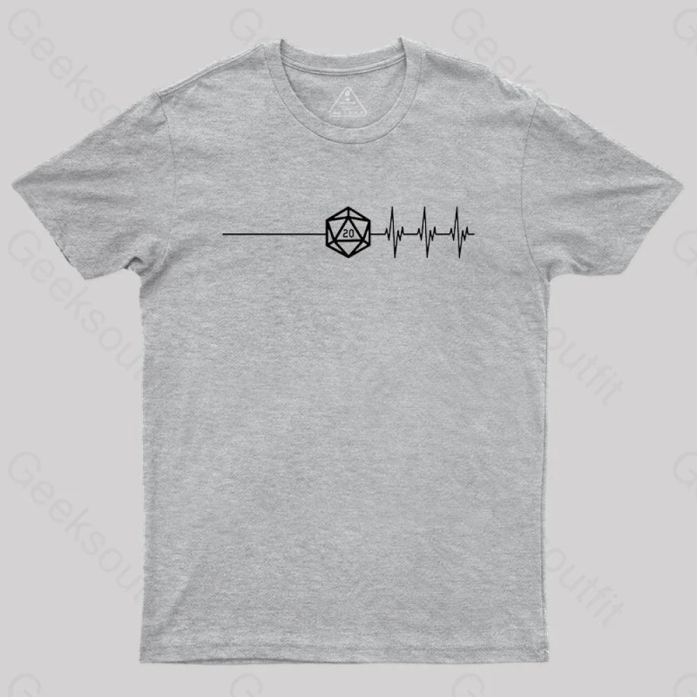 Death Save Critical Success Nat20 D20 T-Shirt Grey / S