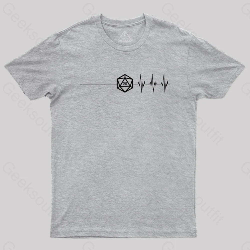 Death Save Critical Success Nat20 D20 T-Shirt Grey / S