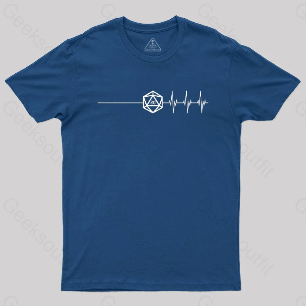 Death Save Critical Success Nat20 D20 T-Shirt Navy / S