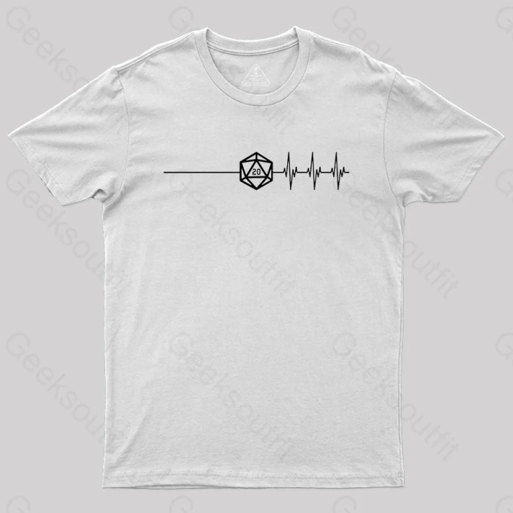Death Save Critical Success Nat20 D20 T-Shirt White / S