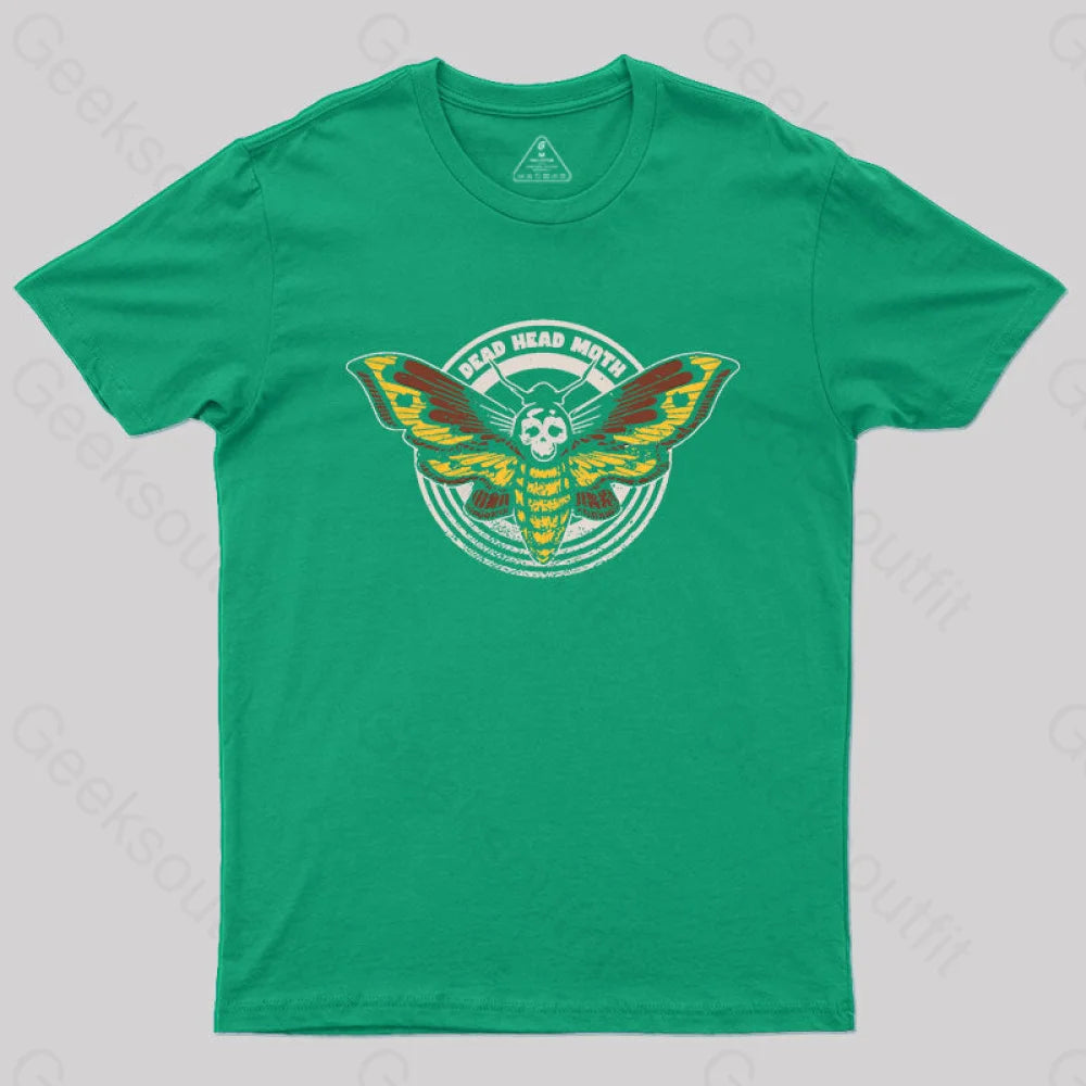 Death’s Head Moth Distressed Vintage T-Shirt Green / S