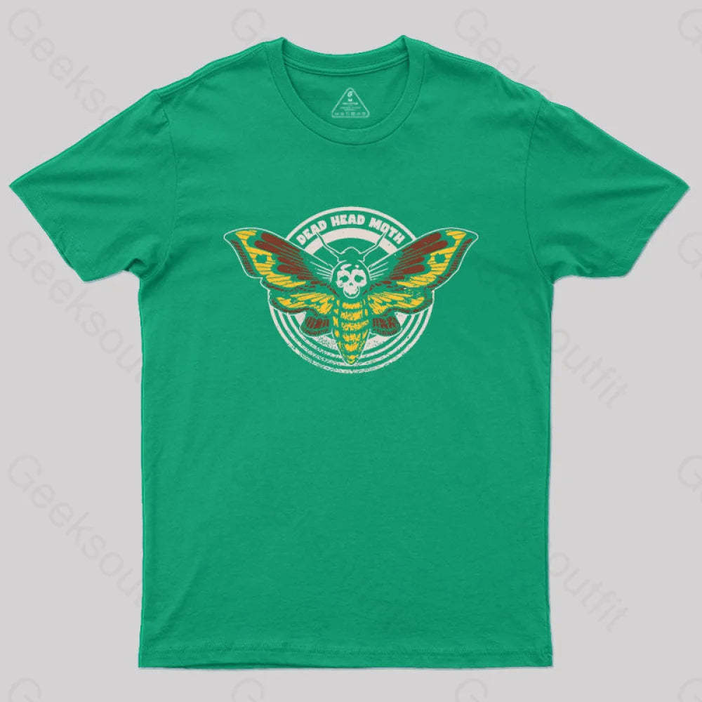 Death’s Head Moth Distressed Vintage T-Shirt Green / S