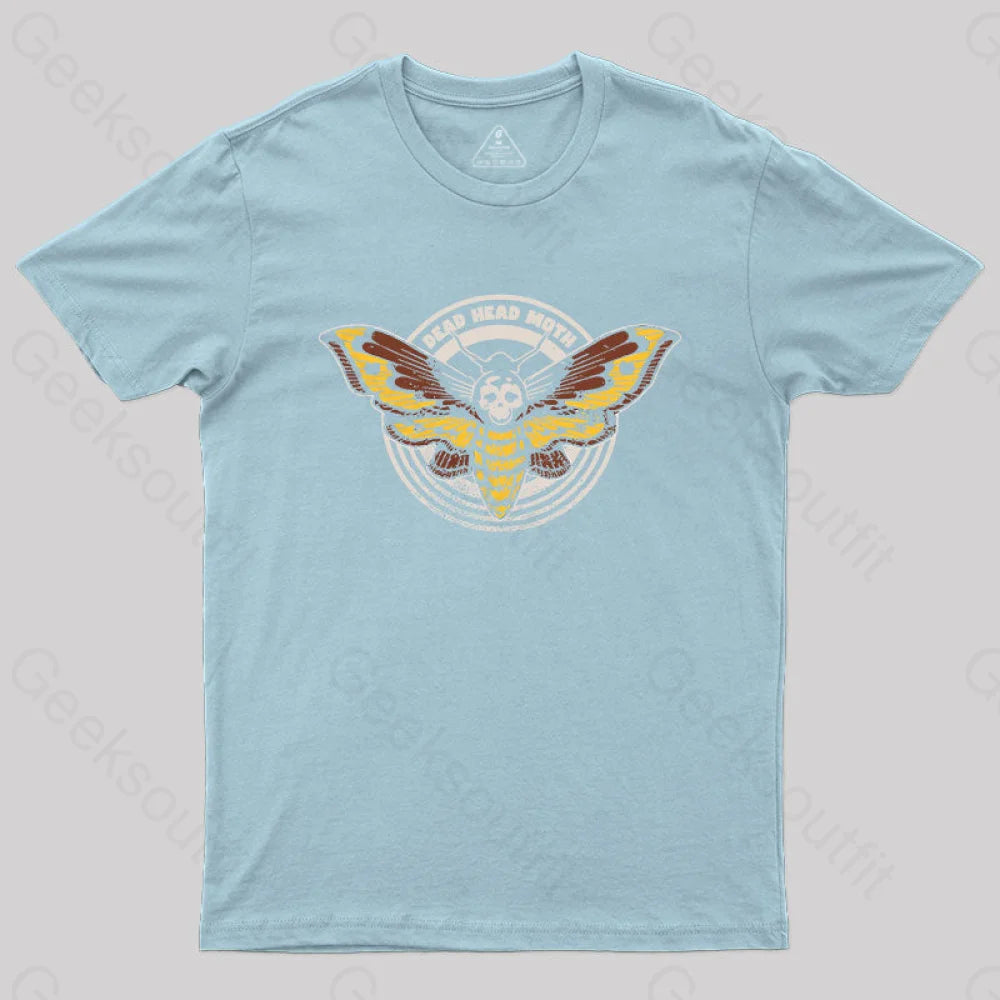 Death’s Head Moth Distressed Vintage T-Shirt Light Blue / S