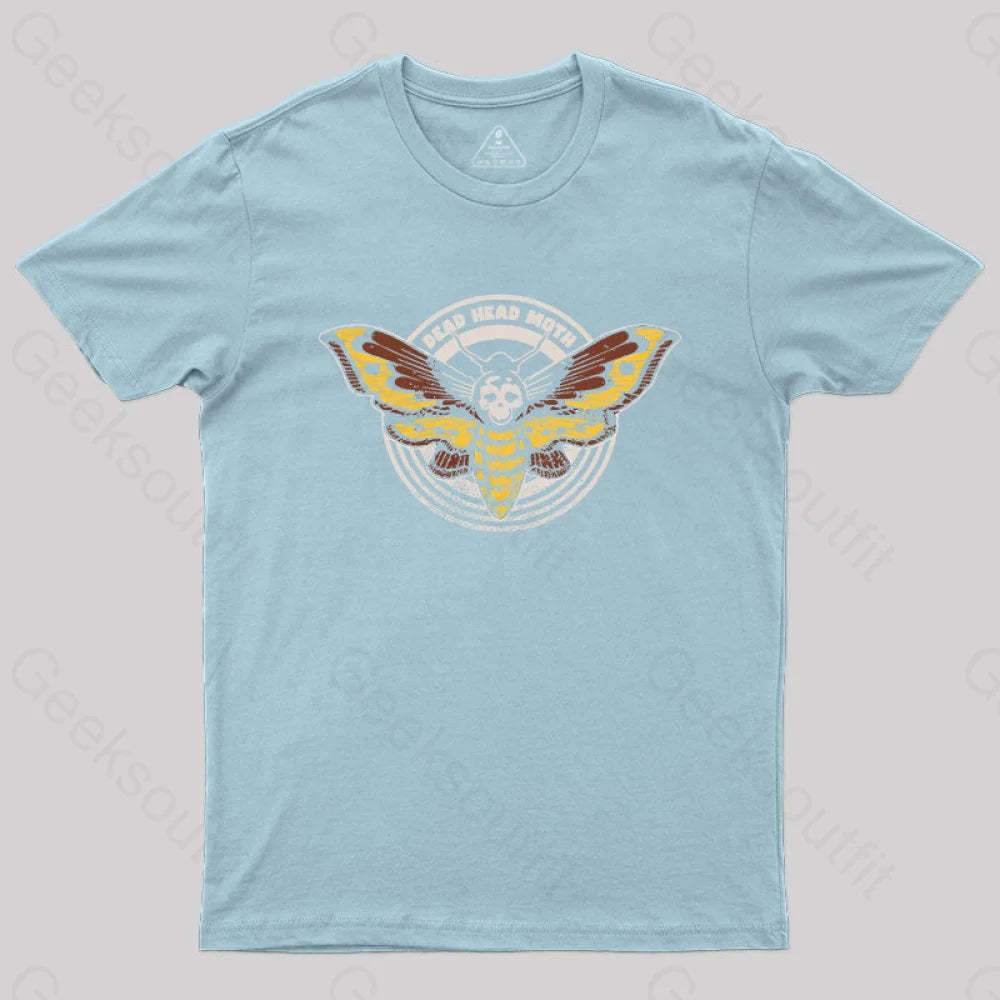 Death’s Head Moth Distressed Vintage T-Shirt Light Blue / S