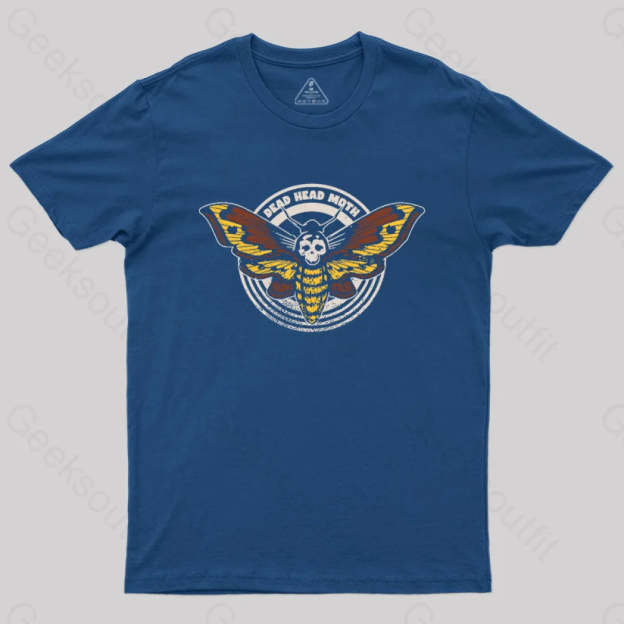 Death’s Head Moth Distressed Vintage T-Shirt Navy / S