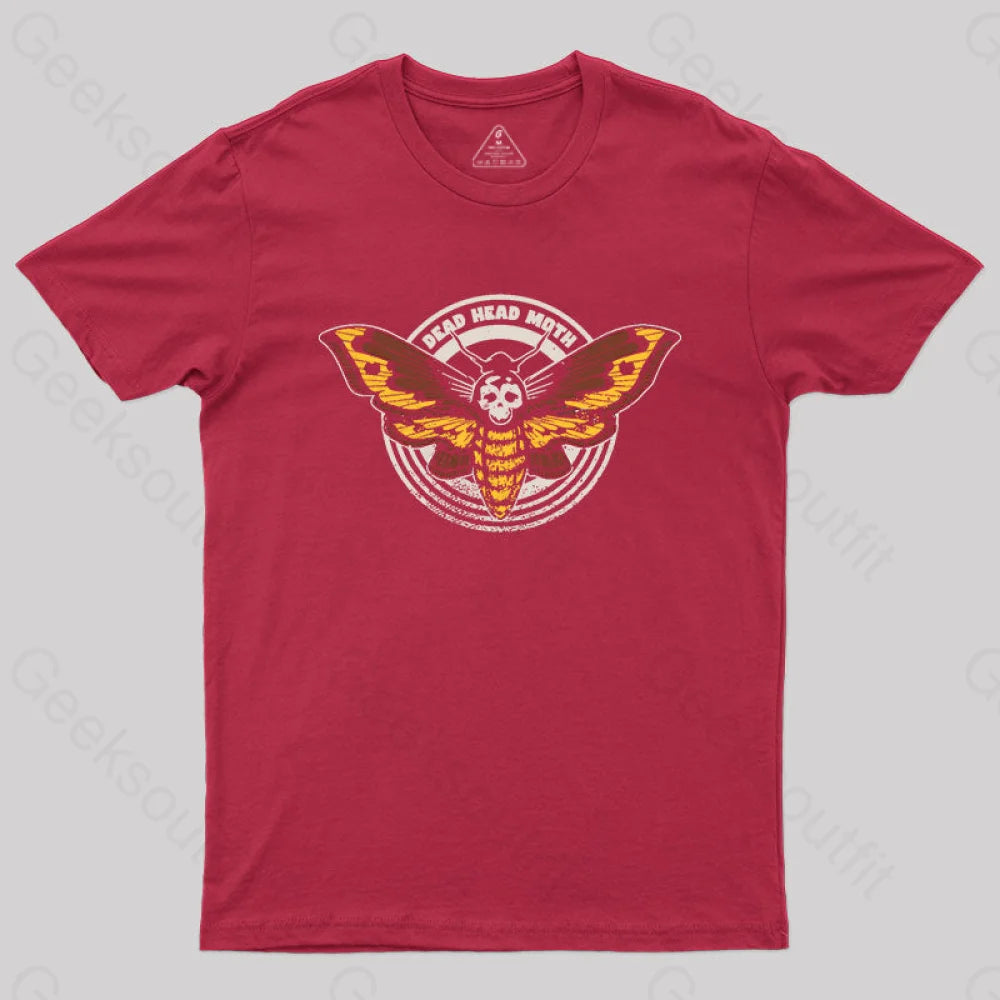 Death’s Head Moth Distressed Vintage T-Shirt Red / S
