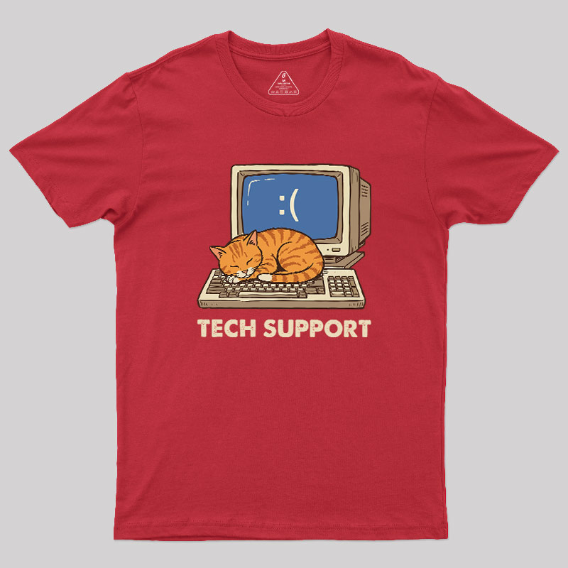 Tech Support Cat Geek T-Shirt