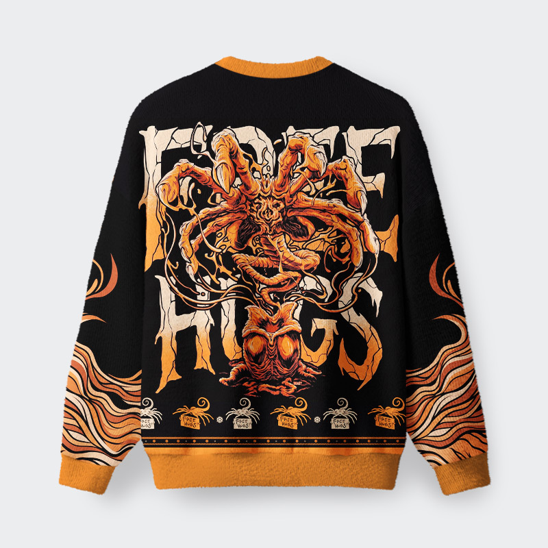 Facehugger Warm Embrace Geek Women's Fuzzy Fleece Cropped Sweater