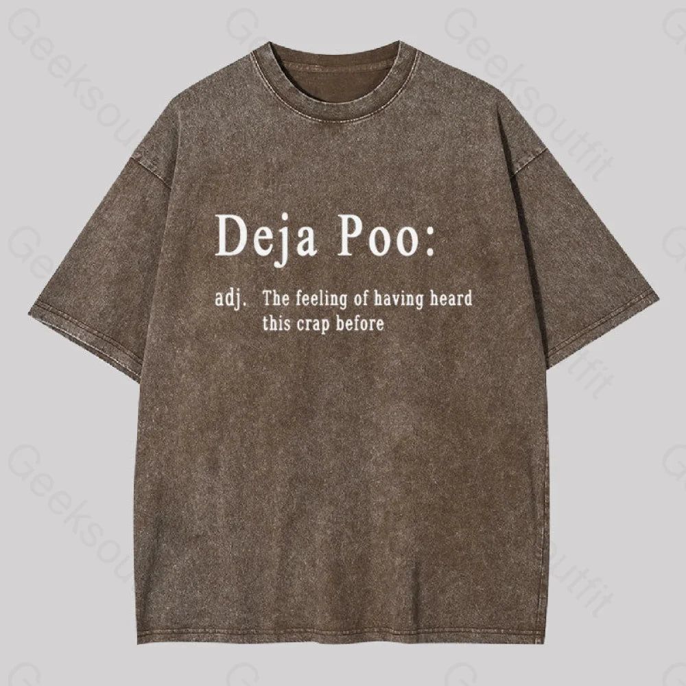Deja Poo Geek Washed T-Shirt Coffee / S
