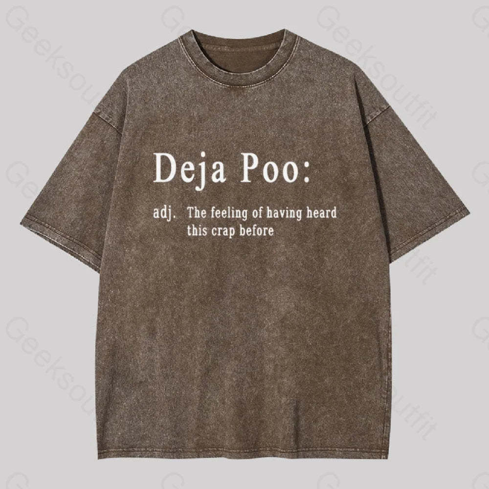 Deja Poo Geek Washed T-Shirt Coffee / S