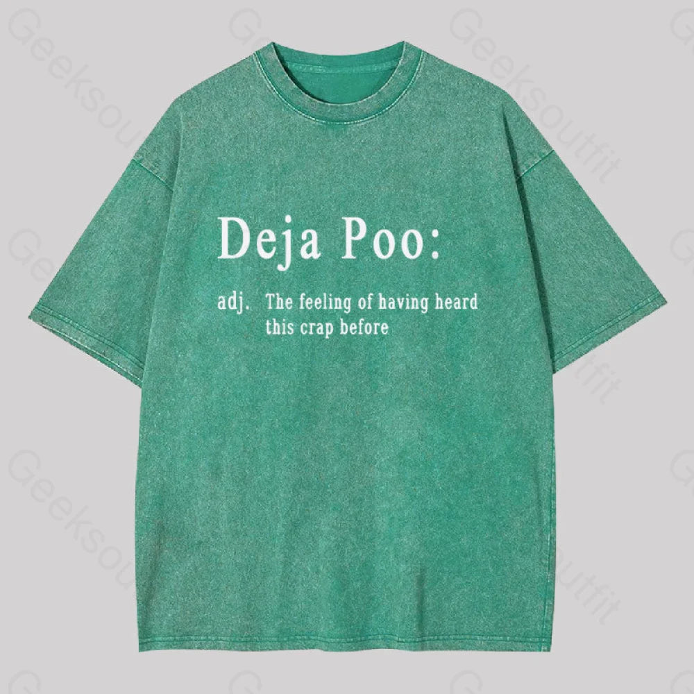 Deja Poo Geek Washed T-Shirt Grass Green / S