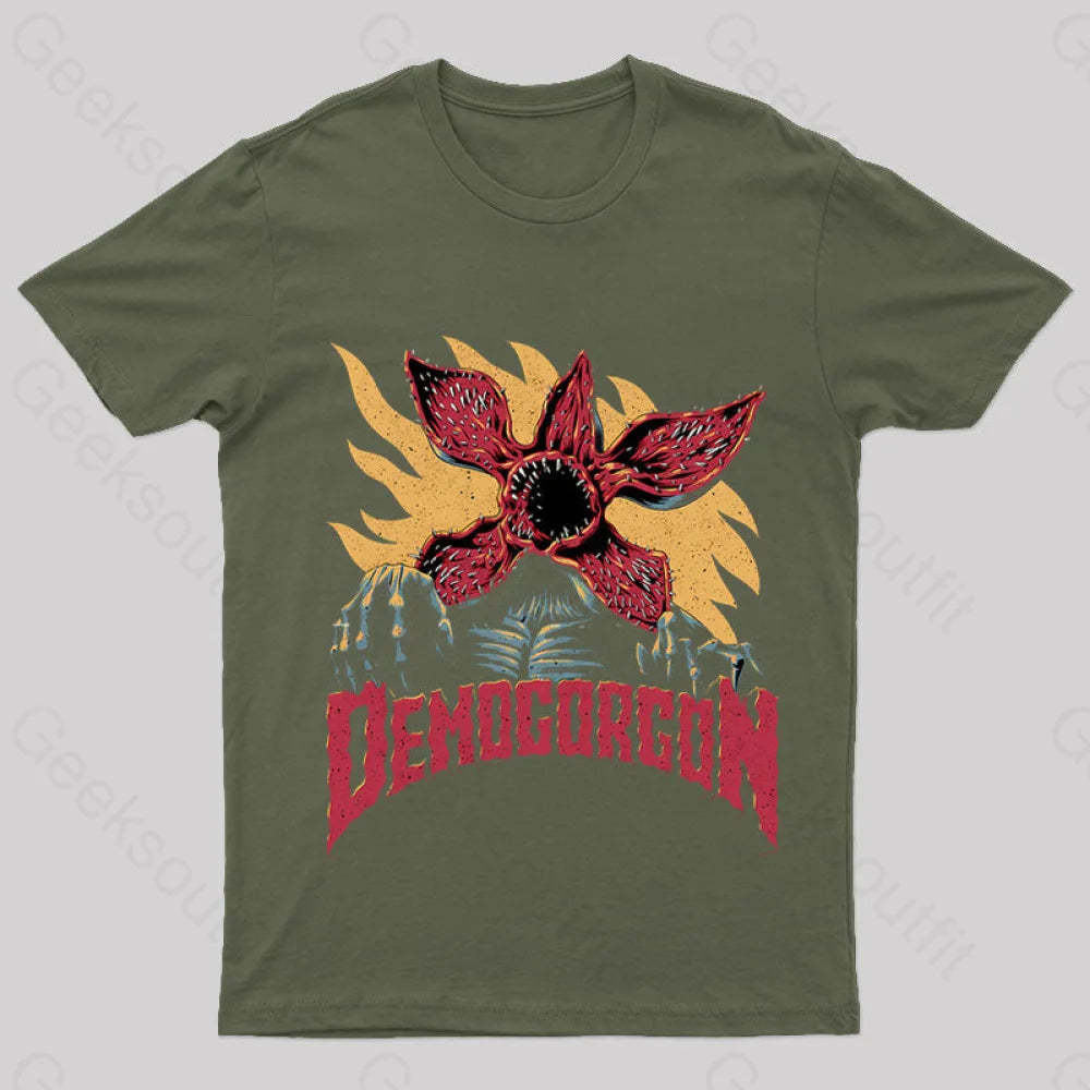 Demogorgon Geek T-Shirt Army Green / S