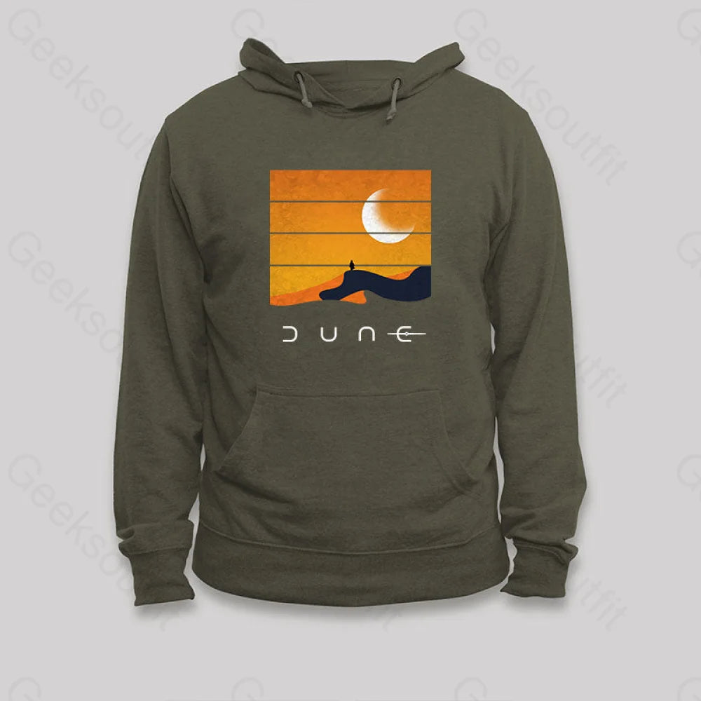 Desert Planet Hoodie Army Green / S